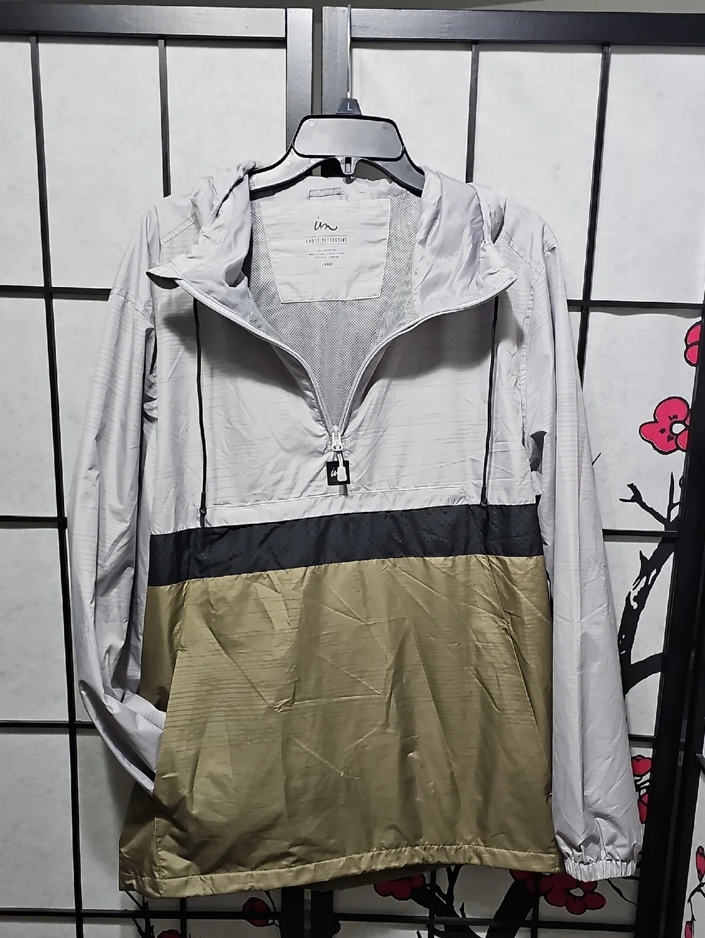 Imperial Motion Fleet Ghost Reflective Jacket Alloy Half Zip Pullover Large New